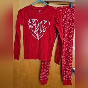 Old Navy Red Heart Kids Long Sleeve Pajama Set XL Unisex 12